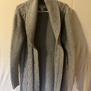 Cat & Jack Light Gray Cable Knit Open Cardigan